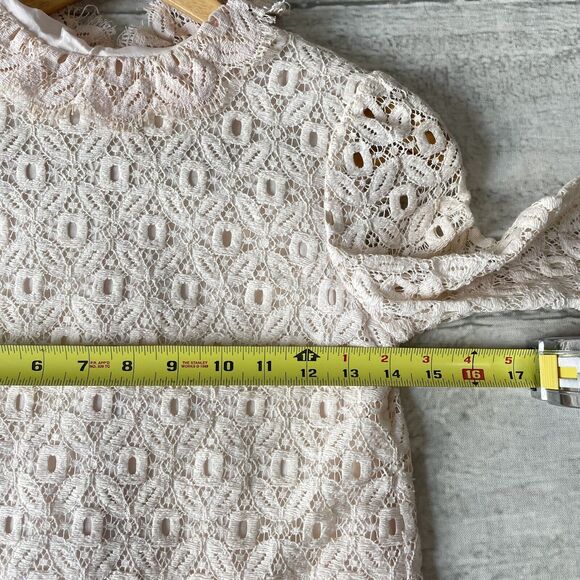 Vintage Dorissa Of Miami Girls Size 10 Dress 60s Lace Creme Bow Mod MCM JackieO - Picture 6 of 10